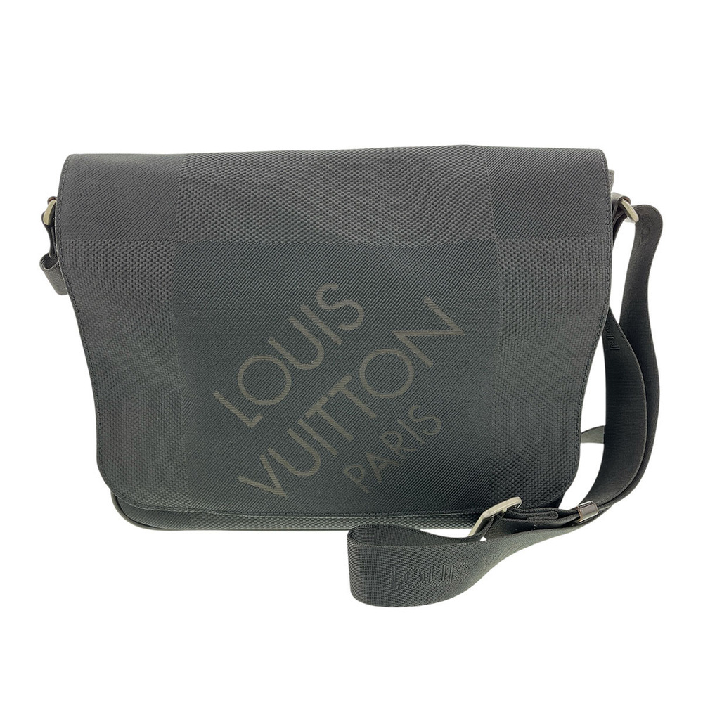 LOUIS VUITTON Messager Shoulder Bag Canvas Leather Black Brown